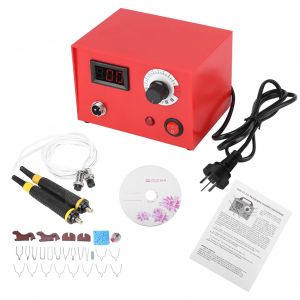 Kit de pyrogravure a affichage numerique 50 W, outil artisanal pour pyrogravure sur bois (prise americaine, 220 V-240 V) - Neuf