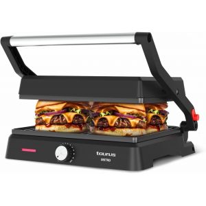 - Grill Bistro 2600W | 2-En-1 Grill Et Plancha | Plaques 29X23 Cm | Ouverture 180° | Revêtement Antiadhésif Sans Pfoa | Bac À Graisse | Thermostat Réglable, Noir, Métal - Neuf