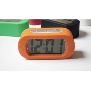 Réveil électronique antichoc en silicone orange, silencieux, créatif, pour léthargie, tête de lit - Neuf