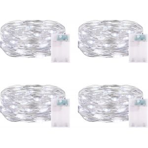 TRAHOO-Guirlande Lumineuse ma Minuterie 3 m&egrave;tre 30LEDs Guirlande LED Mini Guirlande Lumineuse a Pile IP65 &eacute;tanche LED a Pile pour Interieur Exterieur, Vacances, Mariage, F&ecirc;te, No&euml;l, Chambre - Neuf