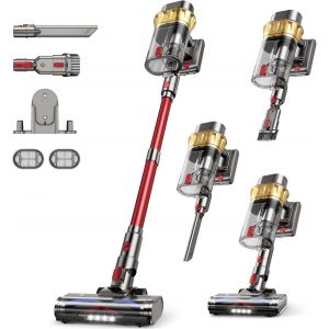 NouvelHorizonstore-55KPA/650W Aspirateur Balai sans Fil, 75 Minutes Autonomie Aspirateur sans Fil Puissant avec Recharge Murale &Eacute;cran Intelligent, aspirateur balai puissant pour Les Poils d'animaux/T - Neuf