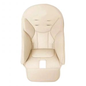 Housses De Chaise Haute En Cuir Pu Pour B&eacute;b&eacute; Housse De Chaise R&eacute;utilisable De Remplacement Pour Salle &Agrave; Manger Beige - Neuf