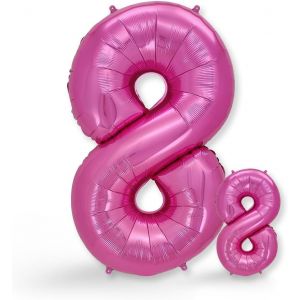 Ballon Géant Numéro 8 Rose-Ballon decoration anniversaire 8 ans-deco anniversaire 8 ans fille ou garcon-Gonflables à l'Hélium-Idéal pour Fêtes Filles et Garçons-Ballon 8 Rose - Neuf