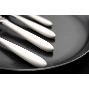 Rockingham Forge Yin And Yang Lot De 2 Cuill&egrave;res &Agrave; Caf&eacute; De Luxe En Acier Inoxydable 18/10-Poign&eacute;es En Blanche,Plastique Pbt - Neuf