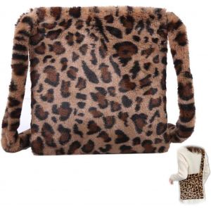 RFCBC-Sac de Messager Léopard en Peluche Sacs à Bandoulière en Peluche Léopard Sac de Messager Léopard de Mode Sac à BandoulièRe en Fausse Fourrure pour Rencontres Travail Voyage 1 Pièce - Neuf
