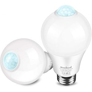 Ampoule Led Detecteur De Mouvement Pir, E27 Culot Vissé, 12w, 1000 Lumens (Équivalent De 100 Watts), 220v, 6000k Blanc Froid, Ampoules D'éclairage De Sécurité, Lot De 2 - Neuf