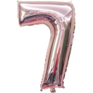 SJZG-Grands Ballons En Aluminium En Forme De Chiffre Pour D&eacute;coration De F&ecirc;te D'Anniversaire, F&ecirc;te Pr&eacute;natale, Anniversaire De Mariage - 101,6 Cm (Or Rose, 7) - Neuf