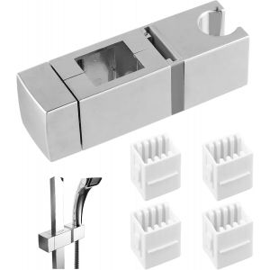 JGD-Support de Douche Universel, Support de Pommeau de Douche R&eacute;glable, Support de Douchette Carr&eacute;, Diam&egrave;tre R&eacute;glable, Installation Facile, Support de Douche &agrave; Main pour Rail Rectangulaire - Neuf