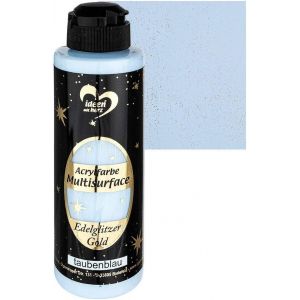 Peinture Acrylique Multisurface À Paillettes Précieuses - Peinture Universelle À Base D'eau - Avec Paillettes Dorées Scintillantes Élégantes - 180 Ml (Bleu Pigeon) - Neuf