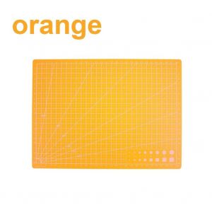 HJLIAN Planche a decouper A4 en PVC avec lignes quadrillees, tapis de decoupe professionnel auto-cicatrisant, polyvalent pour le quilting, la couture, le scrapbooking, le bricolage, l'artisanat, orange - Neuf