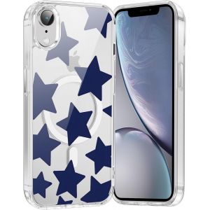 Kal-Coque Magnétique Pour Iphone Xr 6,1"", Compatible Avec Magsafe, Transparente Fille Etui Avec Aesthetic Motif Etoile Dessin, Souple Silicone Mince Tpu Bumper Case Antichoc Protection Housse - Neuf