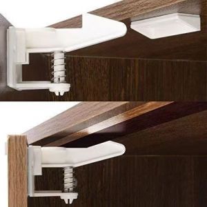 Lot De 10 Cadenas De Sécurité Blancs Pour Enfants - Sécurité Invisible Pour Armoire Et Tiroir - Pour Porte D'armoire, Tiroir, Placard, Penderie - Neuf