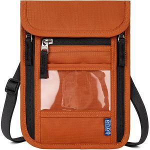 RFCBC-Pochette Tour de Cou Voyage Sécurisée RFID Blocage Sac de Passeport pour Femme Homme, Imperméable Sac de Cou Anti-Vol Pochette Voyage pour Document Voyage, éléphone, Passeport, Carte - Neuf