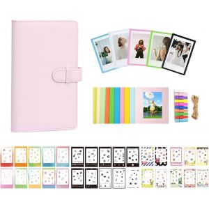 SJZG-Kit D'Accessoires De Film Instantan&eacute; Pour Instax Mini Liplay 12 11 9 8+ 8 Evo 99 Se 40 90 70 50S 26 25 7S Avec Album/Film Autocollants/Cadres Photo Magn&eacute;tiques/Cadre Suspendu (Rose Fleur) - Neuf