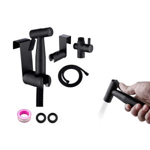 Kit de douchette bidet portable avec tuyau et d&eacute;viateur pour le nettoyage des toilettes - Neuf