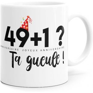 Eryi-Mug Anniversaire 50 Ans Message Drôle Idée Cadeau Pour Ami Homme Femme Collègue Copain Copine. Souriez Dès Le Réveil. - Neuf