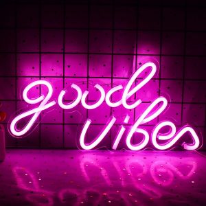 Good Vibes Signe De Néon Sur Le Mur, Rose Led Signe De Néon, Good Vibes Néon Pour Chambre À Coucher, Bar, Mariage, Fête, Anniversaire, Décoration De La Maison - Neuf