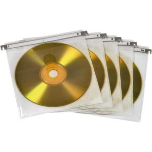 KALANKA-Pochettes de Protection Doubles (en Plastique, pour CD/DVD/Blu-Ray, 2 CD par Pochette, Lot de 50) Blanc/Transparent - Neuf