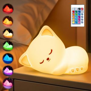 Veilleuse Enfant Rechargeable, Veilleuse B&eacute;b&eacute; - T&eacute;l&eacute;commande, Paquet-Cadeau - Neuf