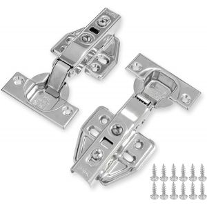 Lot de 2 charni&egrave;res pour armoire de cuisine, but&eacute;e d'angle, portes d'armoire, charni&egrave;res de meuble avec vis (amovibles) - Neuf