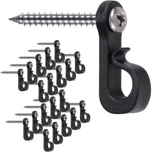 Kal-Lot De 20 Crochets En Forme De Q Avec Vis Phillips Pour Garage, Fête Du Nouvel An En Plein Air Et Lumières Led À Dégagement Facile, Capacité De 18 Kg, Vis Large - Neuf