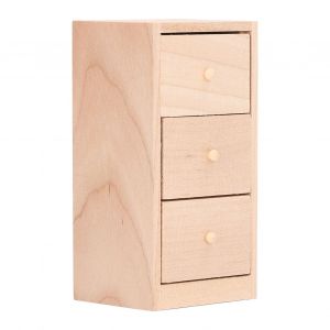 Mini Armoire Avec Tiroirs A 3 Niveaux, Meuble De Rangement Pour Maison De Poupee A L'echelle 1:12 - Neuf