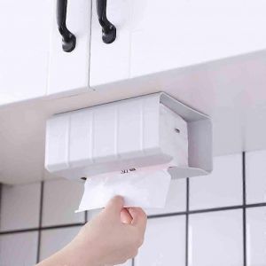 Nouveau,support de couverture de boîte de mouchoirs adhésif approprié,support de rouleau de papier mural / sous l'armoire porte-serviettes / distributeur - Neuf