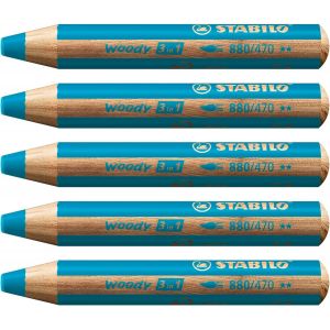 Tianyi-Woody 3in1 - Crayon De Couleur - Lot X 5 Crayons De Coloriage - Vert Jade Clair - Neuf