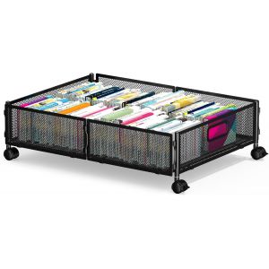 Mevronisshop-Rangement Sous Le Lit, Conteneurs De Rangement Sous Lit Avec Roulettes,Tiroir De Rangement Pliable En Métal Sous Le Lit Pour Chambre À Coucher, Vêtements - Neuf