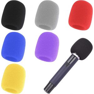 ChenQuanSarl-Bonnette Micro Multicolore, 6 Pi&egrave;ces Mousse Protection Microphone Universel R&eacute;utilisable, Microphone &Agrave; Main Housse En Mousse, Filtre Anti Pop Vent En Mousse Pour Ktv Sc&egrave;ne F&ecirc;te De Famill - Neuf