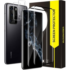 KAL-Lot De 2 + 2 Films De Protection D'&Eacute;cran En Verre Blind&eacute; Pour Huawei P40 Pro 5G, Duret&eacute; 9H + Protection De L'Appareil Photo, Toucher Sensible, Couverture Compl&egrave;te 3D, Protection Compl&egrave;te Hd - Neuf