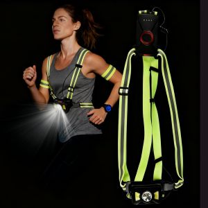 Lampe De Course A Pied,Lampe De Poitrine Rechargeable Avec C&acirc;ble De Donn&eacute;es,Lampe Poitrine Running Usb Rechargeable,Lampe Pectorale Etanche Pour Marche,Jogging,Camping,Randonn&eacute;e,R&eacute;glable A 65&deg; - Neuf