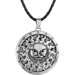 Kal-Collier Soleil Celtique Pour Homme, Collier Pendentif Soleil Viking Nordique Avec Cha&icirc;ne De 19,7 Po, Collier D'amulette Totem Solaire Ancien, Collier Hip-Hop, Cadeau De Bijoux Punk - Neuf