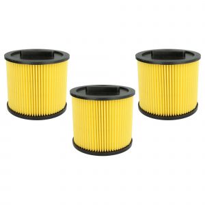 vhbw 3x filtre pliss&eacute; compatible avec Thomas Vario Power Boy 1218, Power Edition 1530, Syntho aspirateur - noir / jaune, nettoyable - Neuf