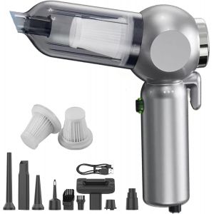 Aspirateur &agrave; Main, aspirateur &agrave; Main 6en1 22000 Pa, sans Fil, Rechargeable, 7800 mAh, Brise-vitre et Coupe-Ceinture de s&eacute;curit&eacute; pour Nettoyer Les Voitures, Les Bureaux et Les Maisons - Neuf