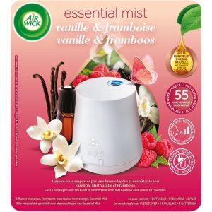 Jgd-Diffuseur D&iquest;Huiles Essentielles Essential Mist Vanille Et Framboise+ 1 Recharge Parfum Vanille Et Framboise 25 Ml - Neuf