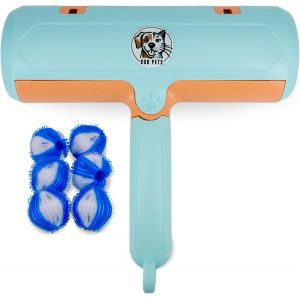 Jgd-Brosse Anti Poils Animaux. Ramasse Poils De Chat Et Chien Sur Canap&eacute;, Tapis, V&ecirc;tements, Voiture. Brosse, Rouleau , R&eacute;utilisable Sans Recharge, Nettoyage Facile + Bonus Boules Machine &Agrave; Laver. - Neuf