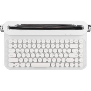 LETNERNY-Clavier De Machine À Écrire Sans Fil, Clavier Du Clavier De Machine À Écrire Rétro Clavier Mécanique Sans Fil Avec Bluetooth, Esthétique Rétro Avec Support Intégré, Jolis Touchés - Neuf