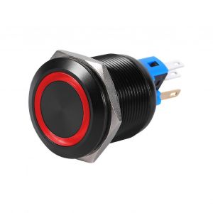 22mm 12V-24V étanche autobloquant verrouillable verrouillable interrupteur à bouton-poussoir rouge LED - Neuf