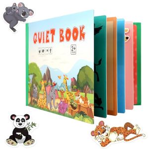 KAL-Montessori Quiet Book,Interactive Busy Book,Livre Calme Montessori For Toddlers,Puzzle Livre De Jouets &Eacute;ducatifs Enfants Pr&eacute;scolaire D'&Eacute;nigmes Livre Jouets Pour Enfants &Agrave; Partir De 2 Ans (Animaux - Neuf