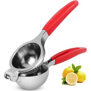 Presse-Citron Manuel Avec Poignée Douce - Très Résistant - Pour Presser Le Citron Et Les Agrumes - Facile À Nettoyer - 22 Cm - Rouge - Neuf