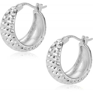 Kal-Boucles D'oreilles Créoles Torsadées En Argent Épais Pour Femmes Et Filles, Grandes Boucles D'oreilles Ovales Légères 925 Pour Fête De Mariage - Neuf