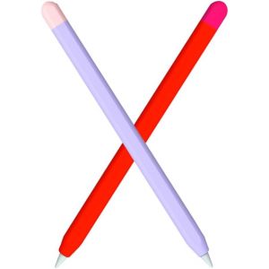 ERYI-Lot De 2 Coques Pour Apple Pencil 2E Génération Et Apple Pencil Pro (2024) En Silicone De Qualité Supérieure, Chargement Usb, Double Pression Et Fixation Magnétique (Rouge/Violet) - Neuf