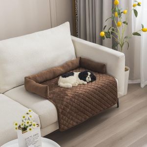 Lit Pour Chien-Protection Canapé-Lit Pour Chien Fait À La Main-Lavable-Coussin De Canapé-Tapis Moelleux Pour Chien-Pour Grands,Moyens Et Petits (Café,75 × 75 Cm) - Neuf