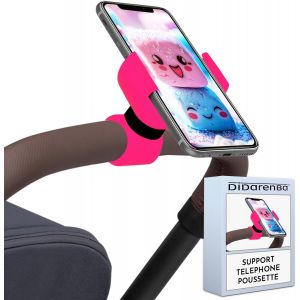 Kal-Support Telephone Poussette Universel Convient Aux Smartphones Jusqu'a 7,6"" Rose - Neuf