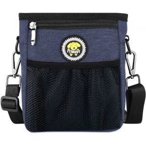 Dog Treat Bag, Training Dog Pouch With Adjustable Shoulder Strap, Treat Training Bag For Treats, Pet Toys And Training Accessories (Dark Blue) - Neuf