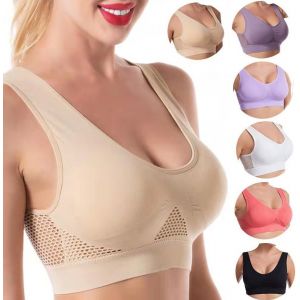 Soutien-Gorge De Sport Pour Femme Sans Armatures, Bustier De Sommeil, Soutien-Gorge De Sport En Coton, Tricoté Sans Couture, Haut De Soutien-Gorge De Sport Pour Fitness - Neuf