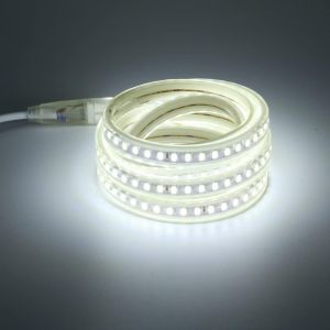 Ruban Led Etanche Exterieur 2m 6000k Blanc Froid, Smd 5730 120led/M 220v Ip67 Led Bande Lumineuse Flexible Avec Prise Ue, Bandeau Led 2 Metres Avec Clips De Montage (Blanc Froid, 2) - Neuf