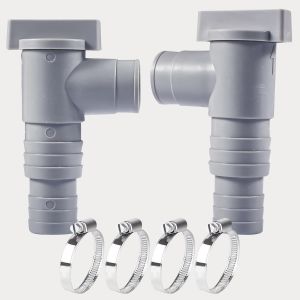 Lot de 2 Robinet d'arrêt pour piscines,Valve de Piscine avec raccord de Tuyau de 32 mm,Pièces de Piscine à Valve à Piston avec 4 Colliers De Serrage,Accessoires d'entretien de Piscine - Neuf