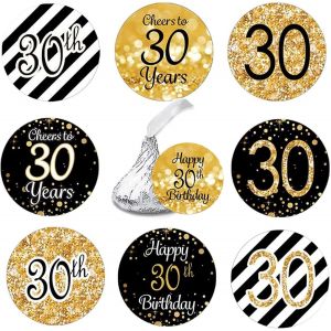 216 Pièces 30ème Anniversaire Autocollants Étiquettes Autocollants, Autocollants D¿Anniversaire Étiquette Pour Paquet Cuisson, Emballage Cadeau Enveloppe Pour La Fête Du 30e Anniversaire - Neuf